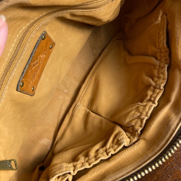Vintage Patricia Nash Tan Leather Crossbody ShoulderBag Y2K - Picture 9 of 11